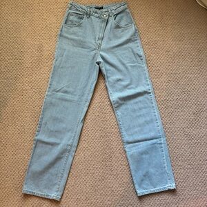 Nasty Gal Asymmetrical Cross Waist Light Wash Jeans size 6
